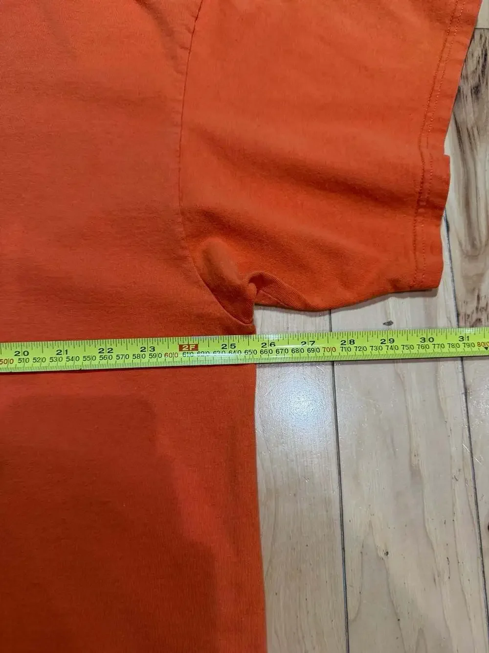 Vintage 90s Orange Nike White Tag Embroidered Swoosh Tee - Picture 5 of 8